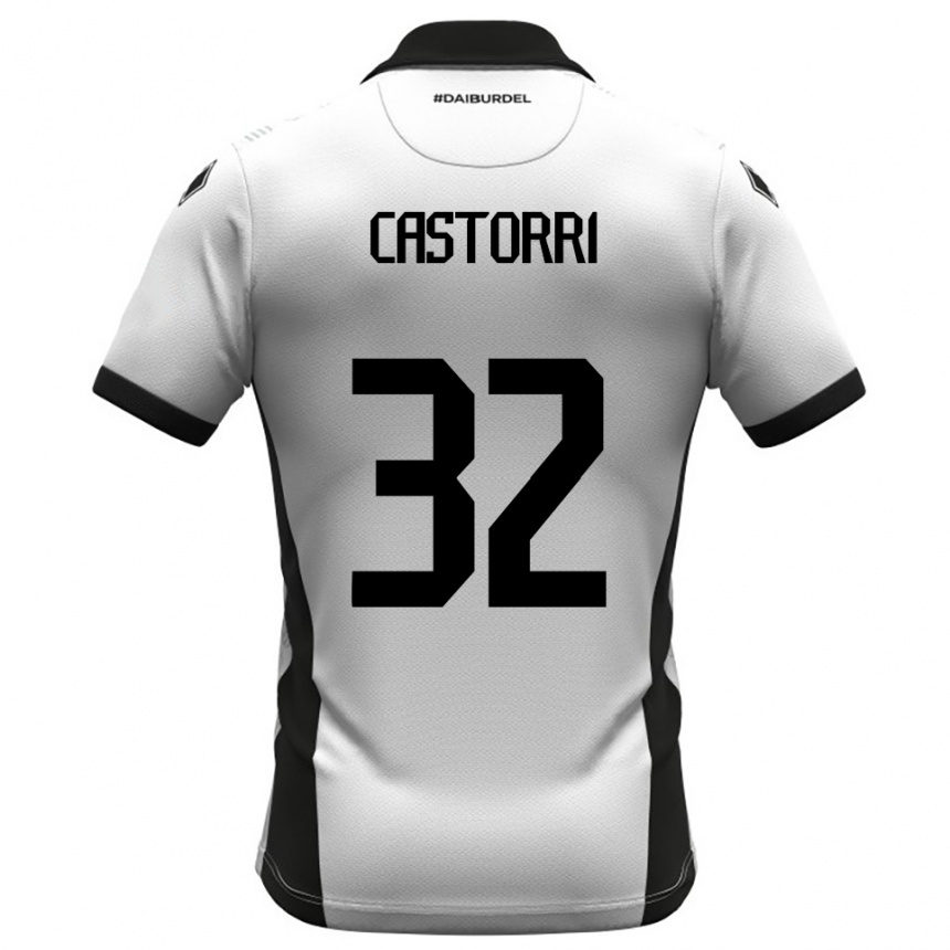 גברים כדורגל Gianmarco Castorri #32 לבן שחור כתום ג'רזי ביתית 2025/26