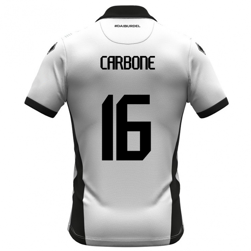 גברים כדורגל Andrea Carbone #16 לבן שחור כתום ג'רזי ביתית 2025/26