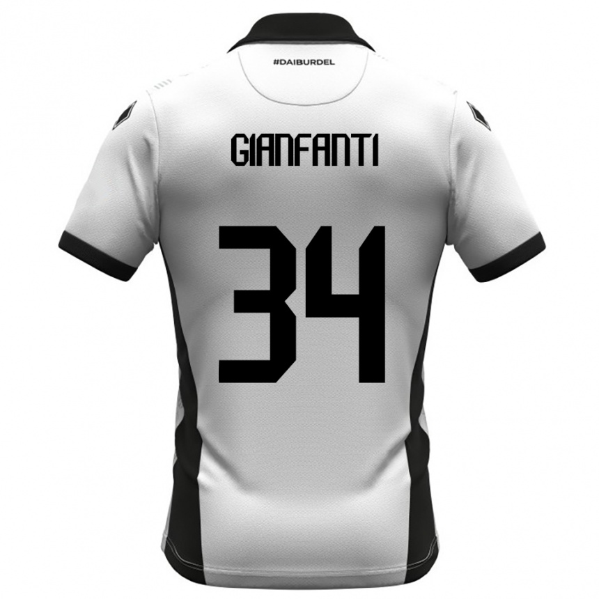 גברים כדורגל Simone Gianfanti #34 לבן שחור כתום ג'רזי ביתית 2025/26