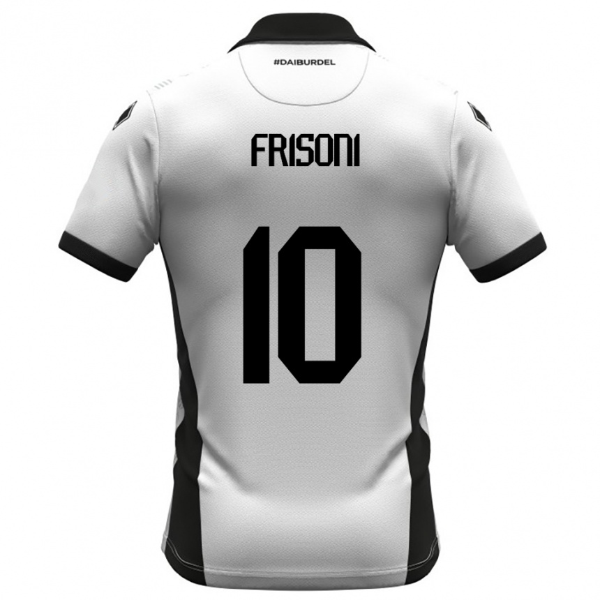 גברים כדורגל ריקרדו פריסוני #10 לבן שחור כתום ג'רזי ביתית 2025/26