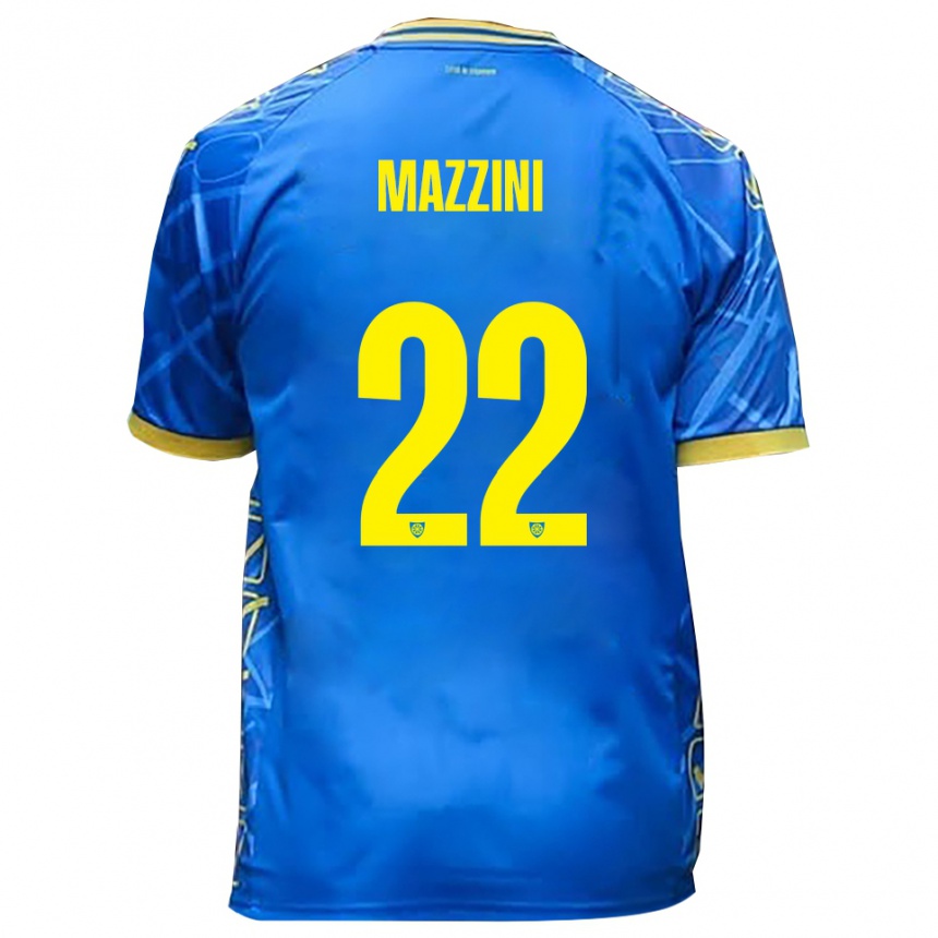 גברים כדורגל סטפנו מציני #22 כחול שמיים צהוב ג'רזי ביתית 2025/26