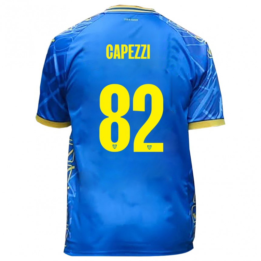 גברים כדורגל לאונרדו קאפצי #82 כחול שמיים צהוב ג'רזי ביתית 2025/26