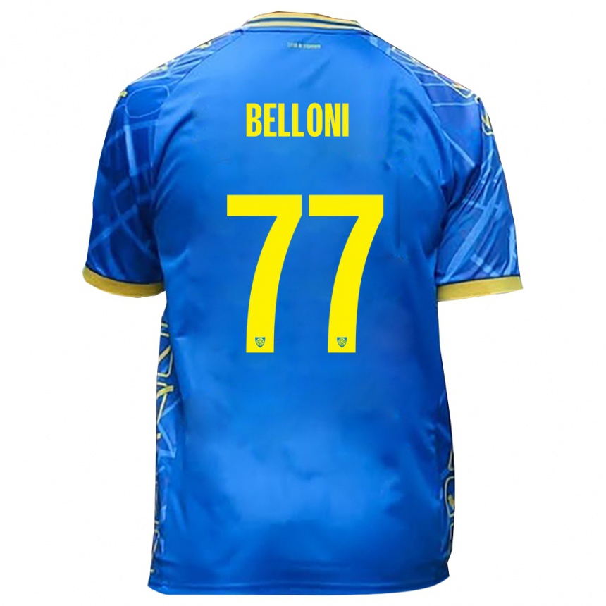 גברים כדורגל ניקולו בלוני #77 כחול שמיים צהוב ג'רזי ביתית 2025/26