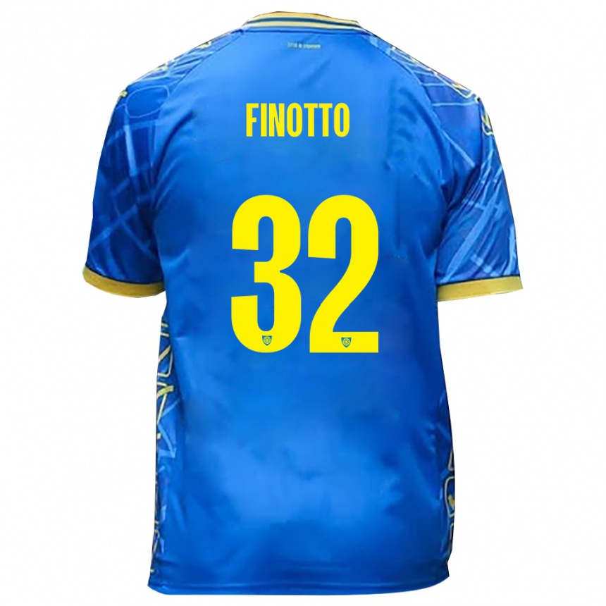 גברים כדורגל מתיה פינוטו #32 כחול שמיים צהוב ג'רזי ביתית 2025/26