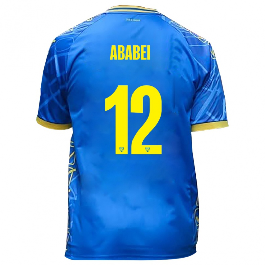 גברים כדורגל Leonardo Ababei #12 כחול שמיים צהוב ג'רזי ביתית 2025/26