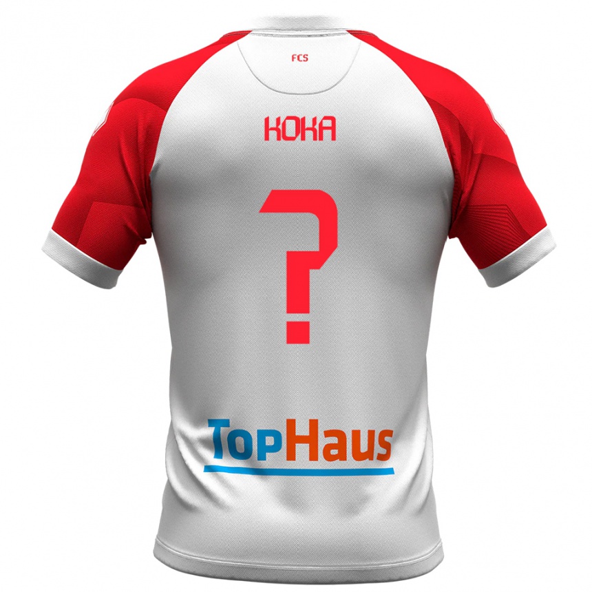 גברים כדורגל Brian Koka #0 לבן אדום ג'רזי ביתית 2025/26