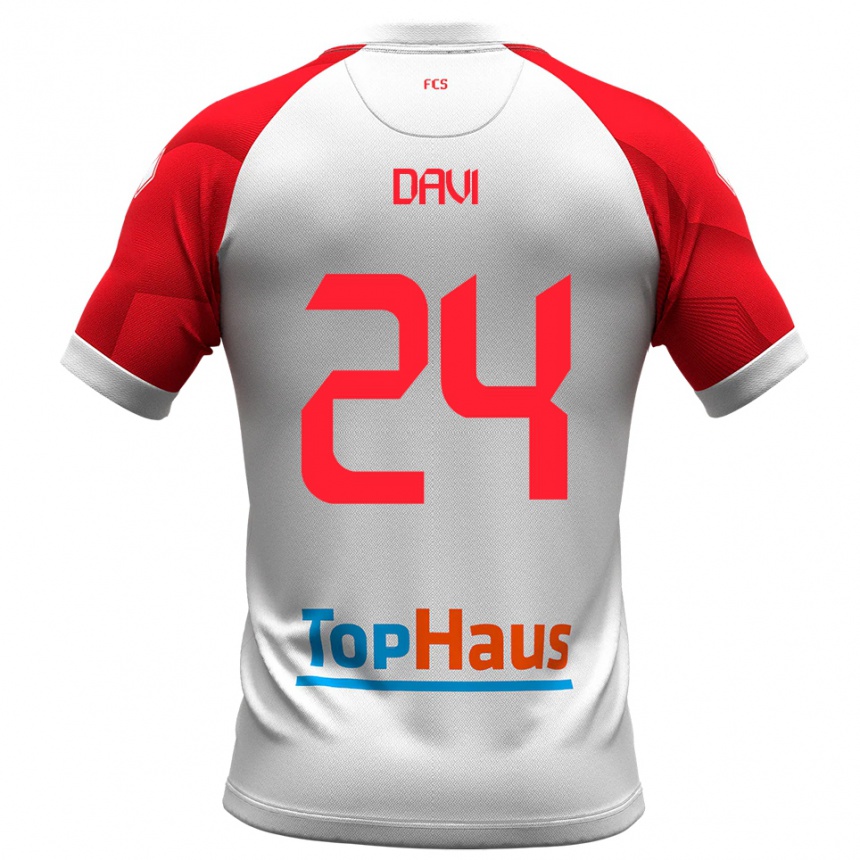 גברים כדורגל סימונה דייבי #24 לבן אדום ג'רזי ביתית 2025/26