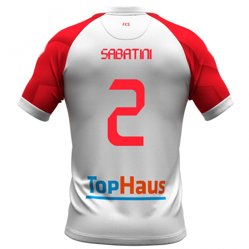 גברים כדורגל Carlo Sabatini #2 לבן אדום ג'רזי ביתית 2025/26