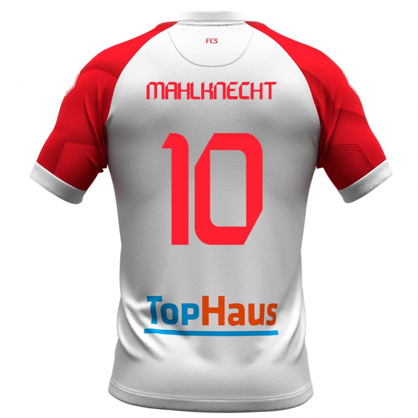גברים כדורגל פליקס מהלכנחט #10 לבן אדום ג'רזי ביתית 2025/26