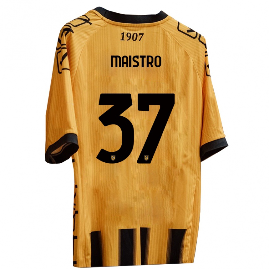 גברים כדורגל פאביו מאיסטרו #37 צהוב שחור ג'רזי ביתית 2025/26