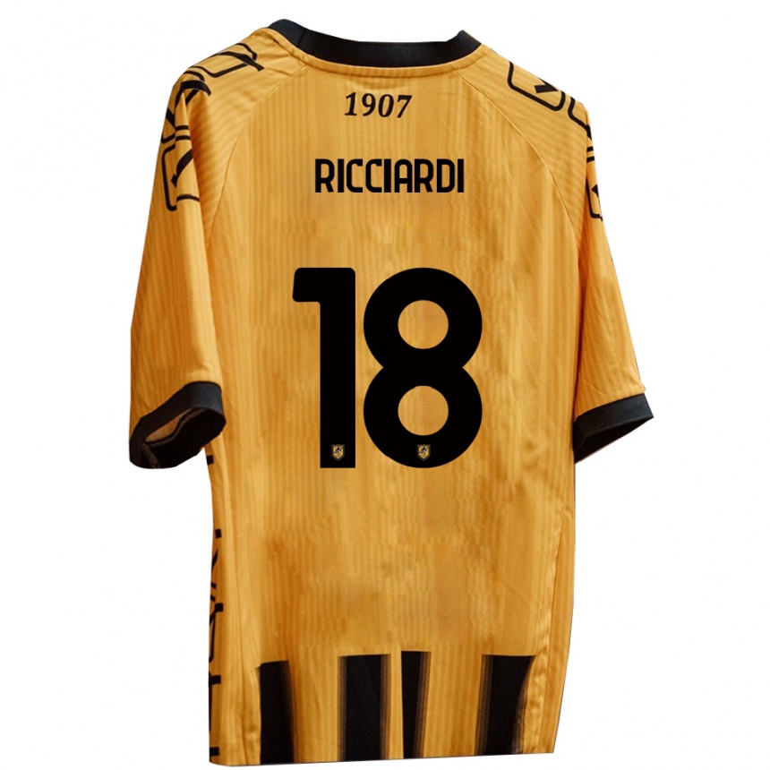 גברים כדורגל Claudio Ricciardi #18 צהוב שחור ג'רזי ביתית 2025/26