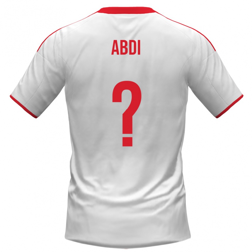 גברים כדורגל Ernest Abdi #0 לבן אדום ג'רזי ביתית 2025/26