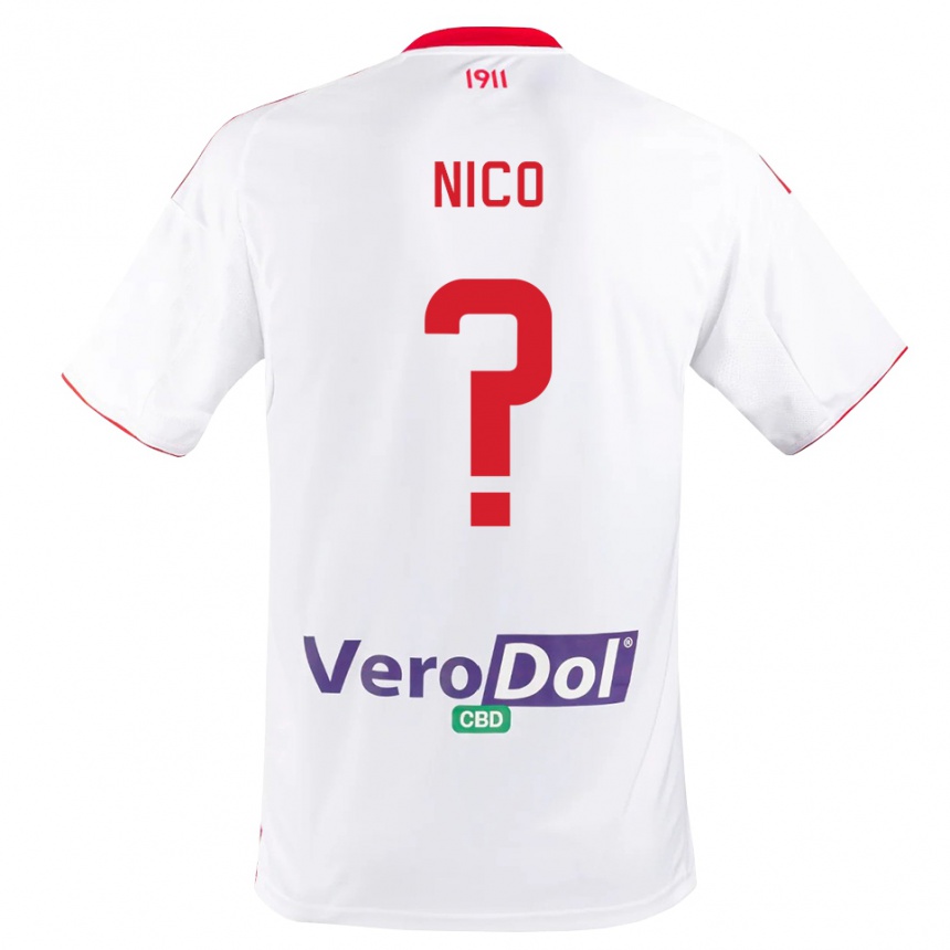 גברים כדורגל Riccardo Nico #0 לבן אדום ג'רזי ביתית 2025/26