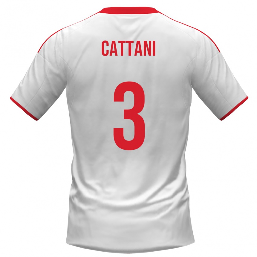 גברים כדורגל Thomas Cattani #3 לבן אדום ג'רזי ביתית 2025/26