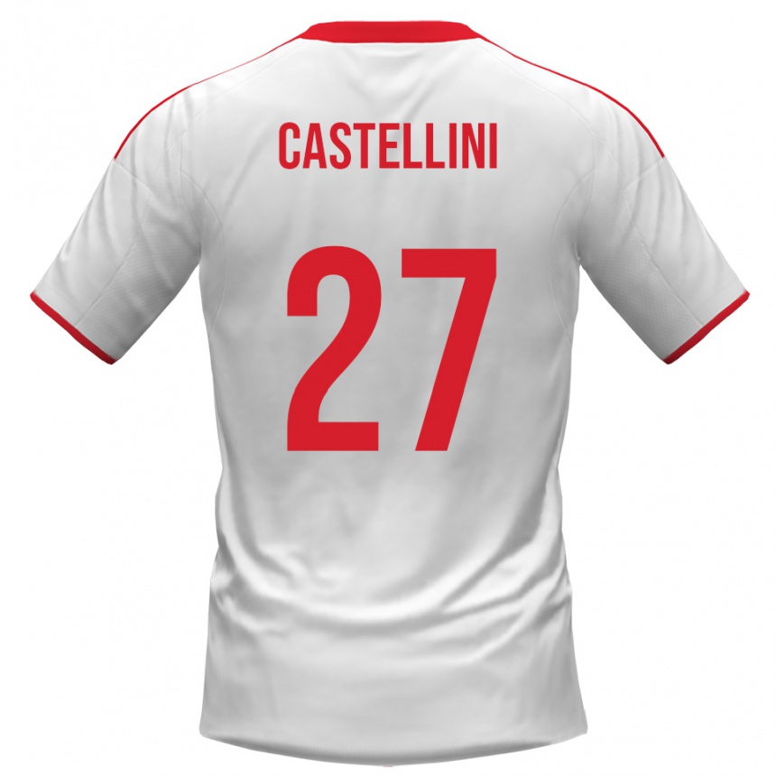 גברים כדורגל אלסיו קסטליני #27 לבן אדום ג'רזי ביתית 2025/26