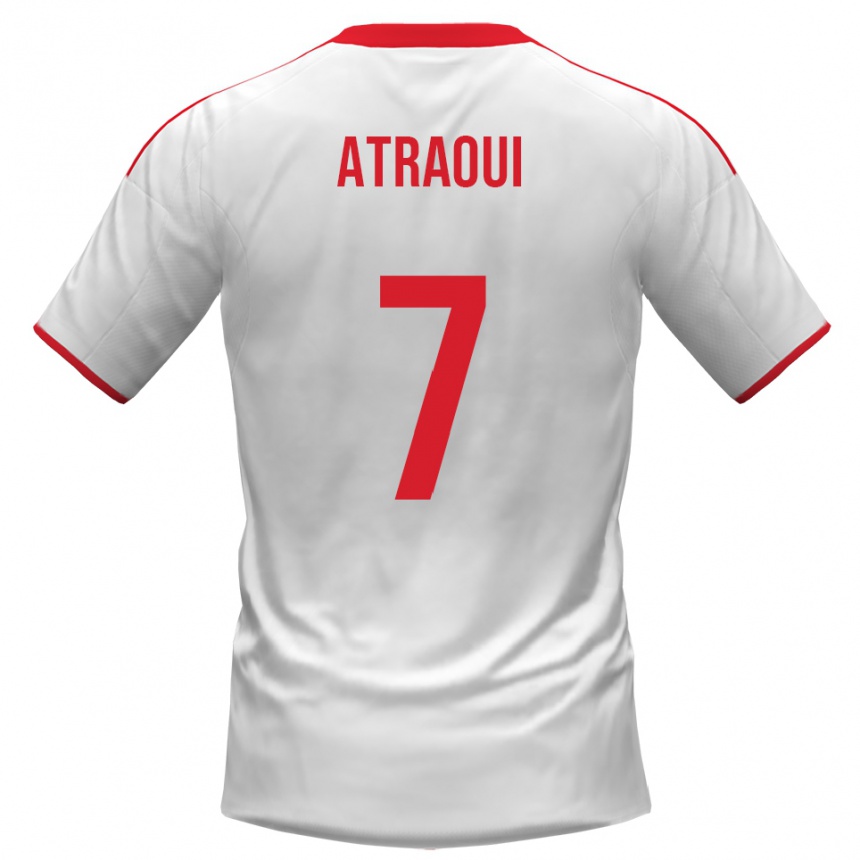גברים כדורגל Adam Atraoui #7 לבן אדום ג'רזי ביתית 2025/26