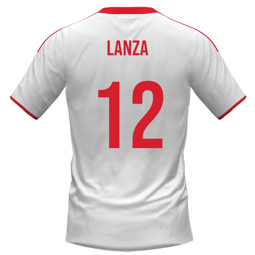 גברים כדורגל Cesare Lanza #12 לבן אדום ג'רזי ביתית 2025/26