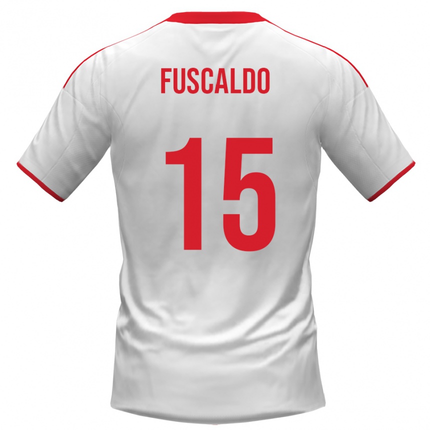 גברים כדורגל מנואל פוסקלדו #15 לבן אדום ג'רזי ביתית 2025/26