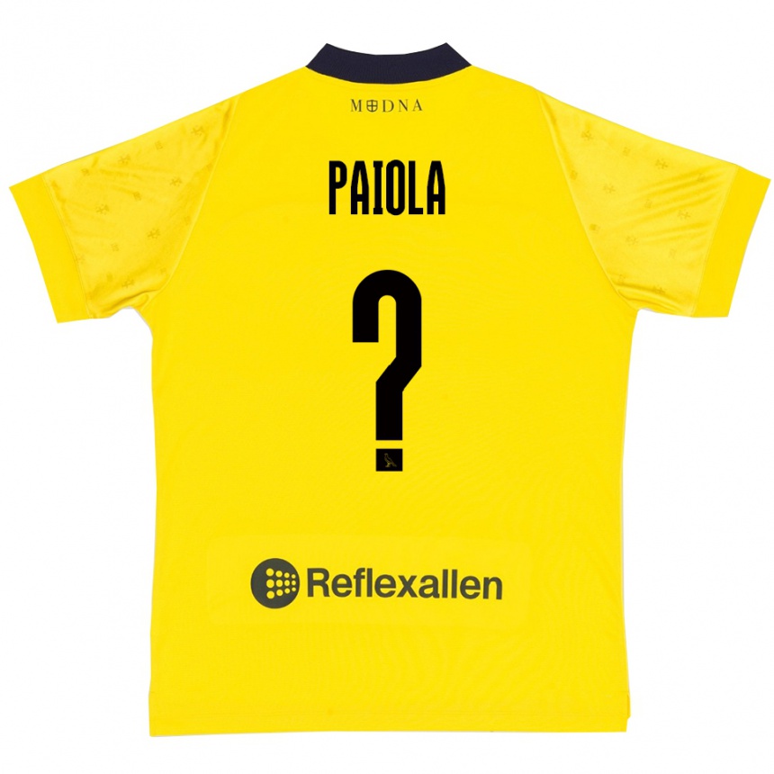 גברים כדורגל Andrea Paiola #0 צהוב כחול נייבי ג'רזי ביתית 2025/26