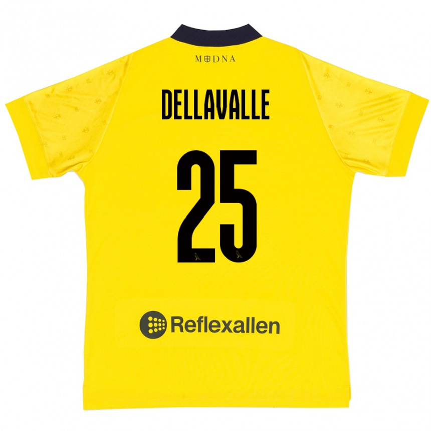 גברים כדורגל אלסנדרו דלאוואלה #25 צהוב כחול נייבי ג'רזי ביתית 2025/26