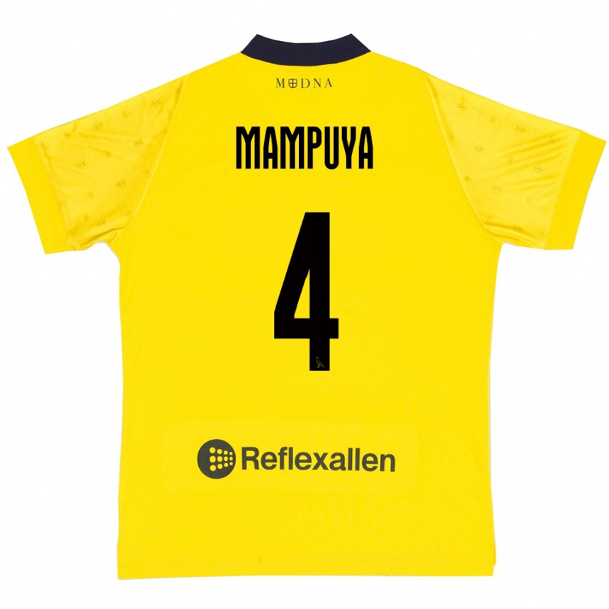 גברים כדורגל דונל ממפויה #4 צהוב כחול נייבי ג'רזי ביתית 2025/26