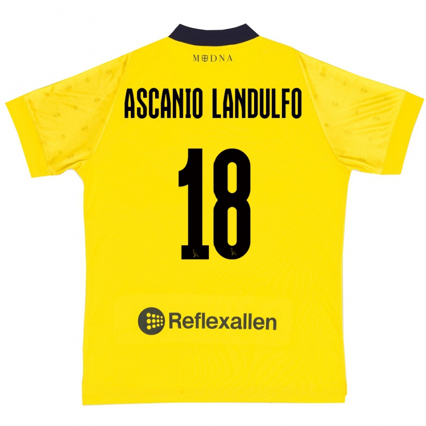 גברים כדורגל Gabriele Ascanio Landulfo #18 צהוב כחול נייבי ג'רזי ביתית 2025/26