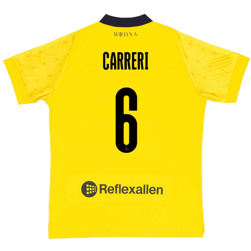 גברים כדורגל קרלו קאררי #6 צהוב כחול נייבי ג'רזי ביתית 2025/26