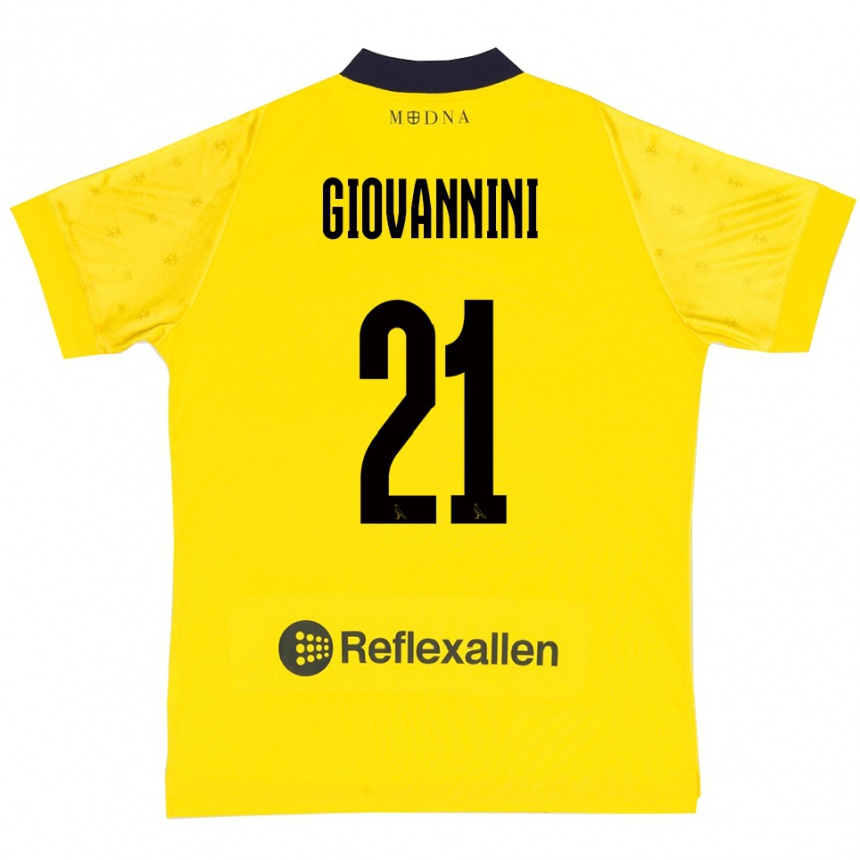 גברים כדורגל רומאו ג'ובאניני #21 צהוב כחול נייבי ג'רזי ביתית 2025/26