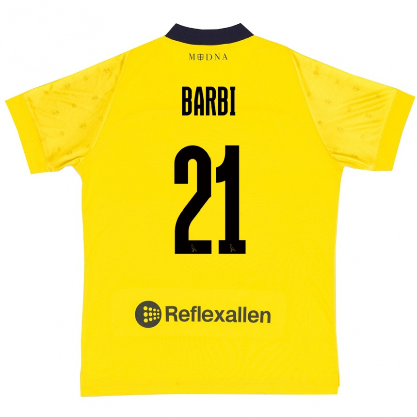 גברים כדורגל Edoardo Barbi #21 צהוב כחול נייבי ג'רזי ביתית 2025/26