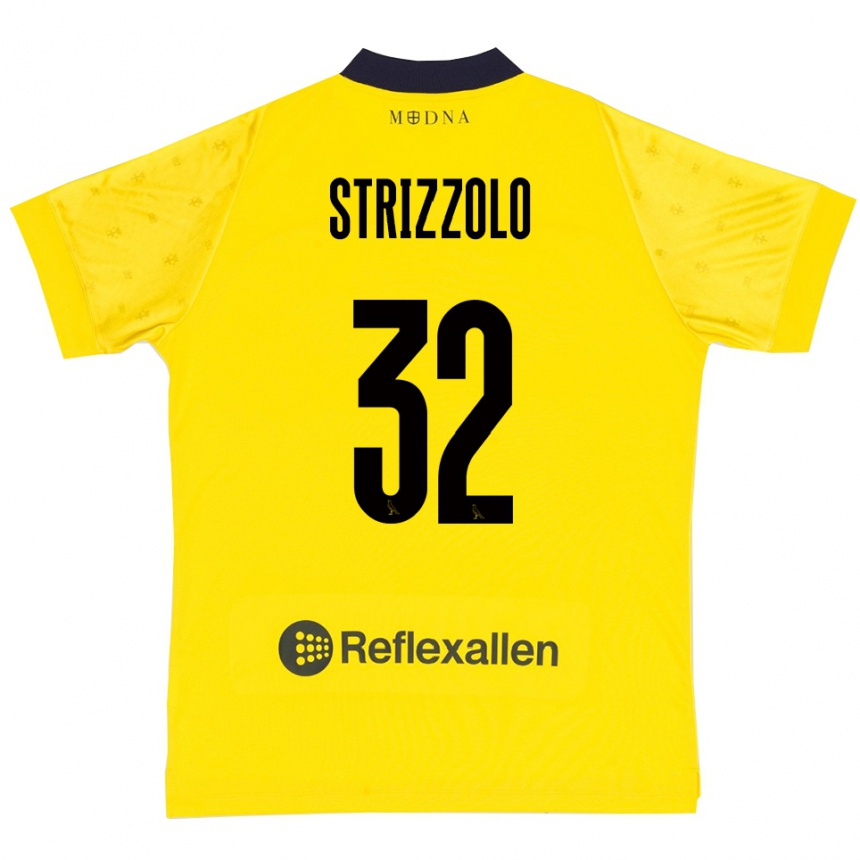 גברים כדורגל Luca Strizzolo #32 צהוב כחול נייבי ג'רזי ביתית 2025/26