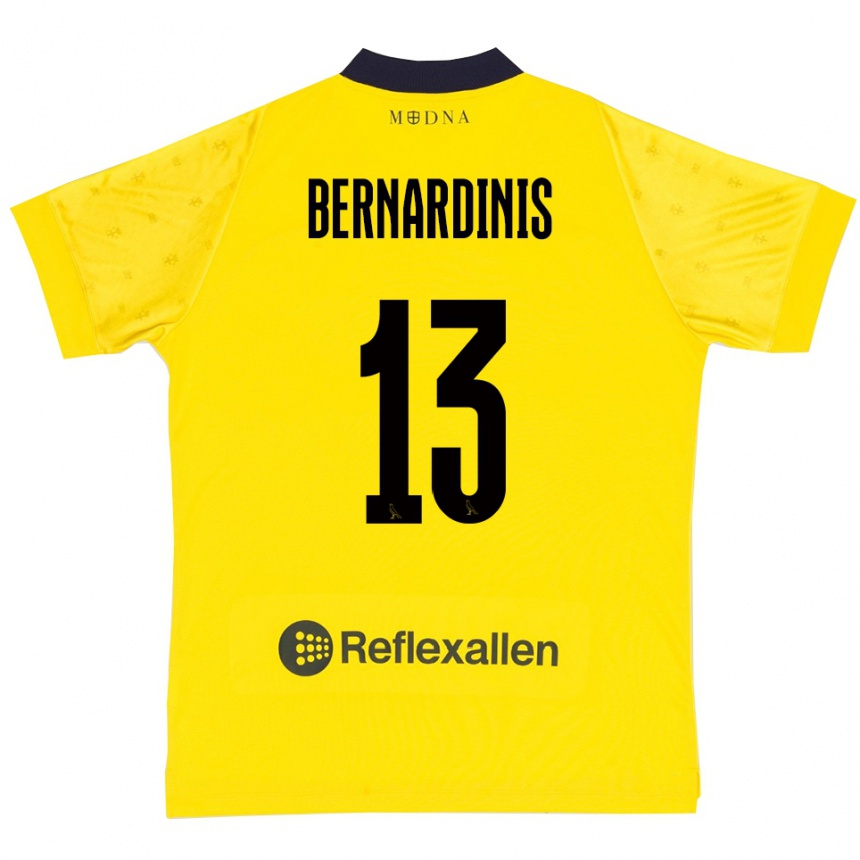 גברים כדורגל Riccardo Bernardinis #13 צהוב כחול נייבי ג'רזי ביתית 2025/26