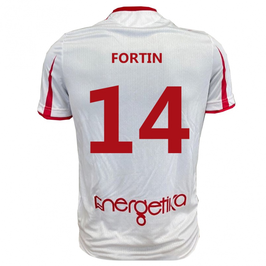 גברים כדורגל מתיה פורטין #14 לבן אדום ג'רזי ביתית 2025/26