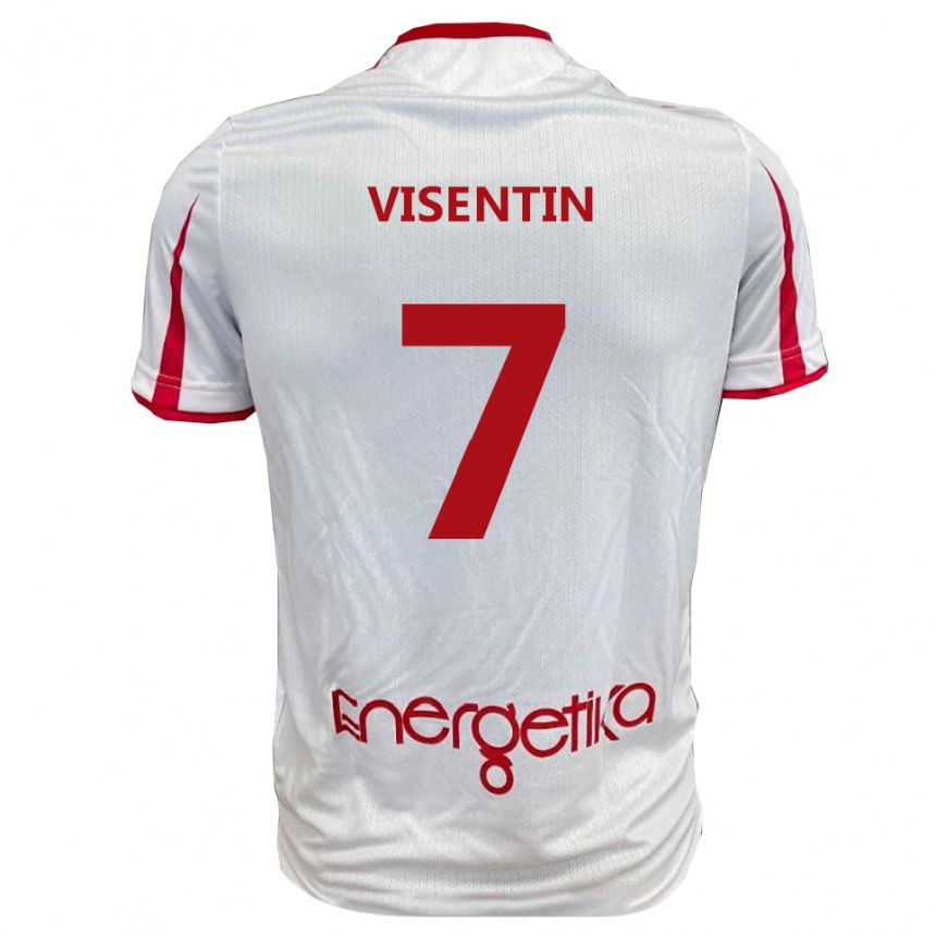 גברים כדורגל Filippo Visentin #7 לבן אדום ג'רזי ביתית 2025/26