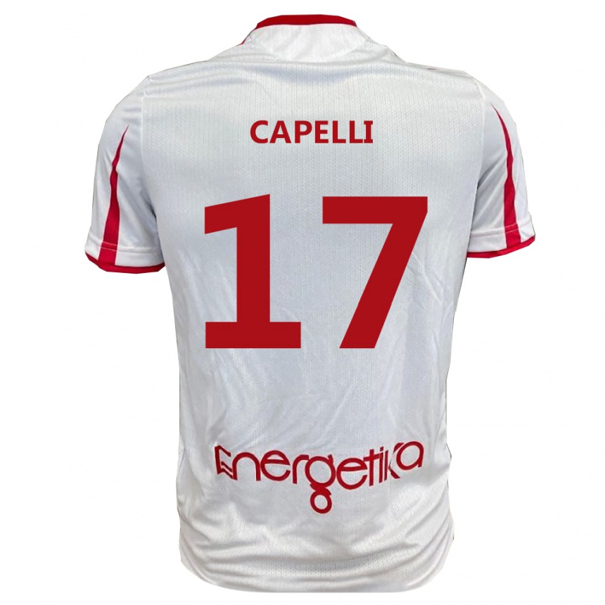גברים כדורגל Alessandro Capelli #17 לבן אדום ג'רזי ביתית 2025/26