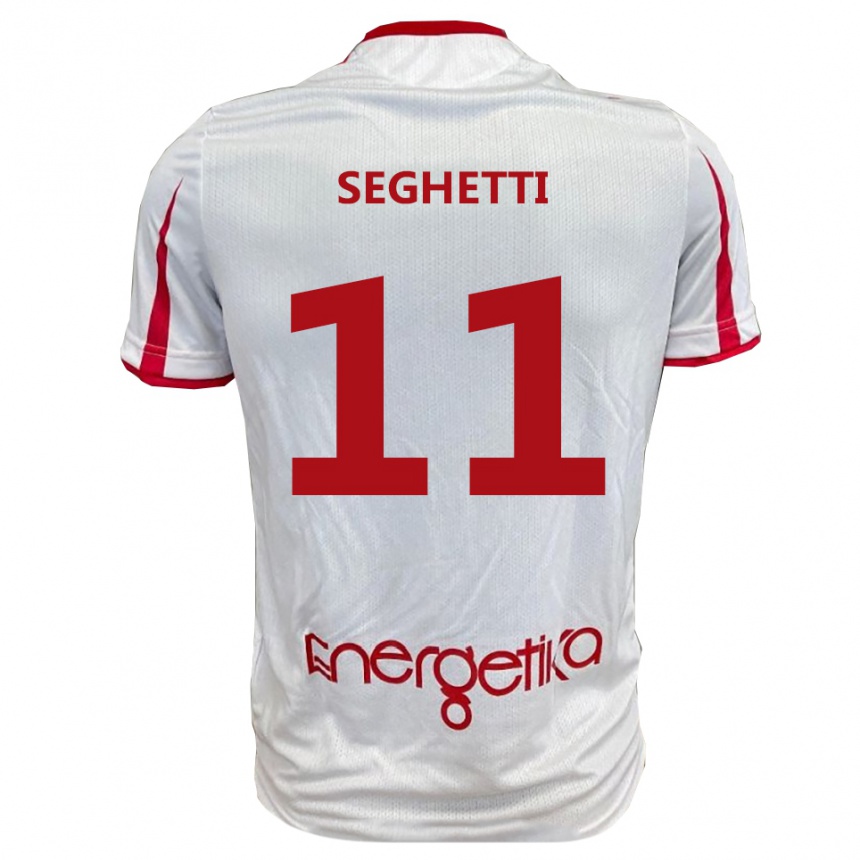 גברים כדורגל אלסנדרו סגטי #11 לבן אדום ג'רזי ביתית 2025/26