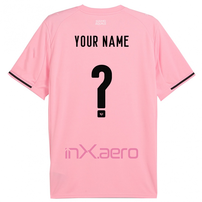 גברים כדורגל השם שלך #0 ורוד שחור ג'רזי ביתית 2025/26
