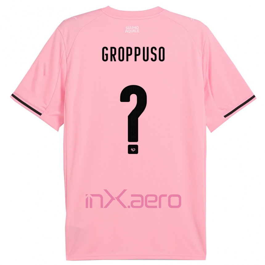 גברים כדורגל Gabriele Groppuso #0 ורוד שחור ג'רזי ביתית 2025/26