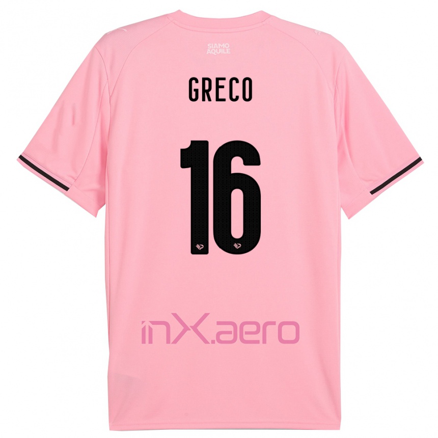 גברים כדורגל Riccardo Greco #16 ורוד שחור ג'רזי ביתית 2025/26