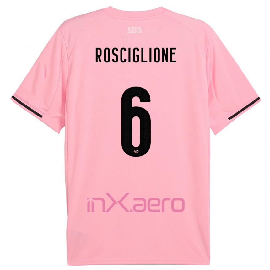 גברים כדורגל Davide Rosciglione #6 ורוד שחור ג'רזי ביתית 2025/26