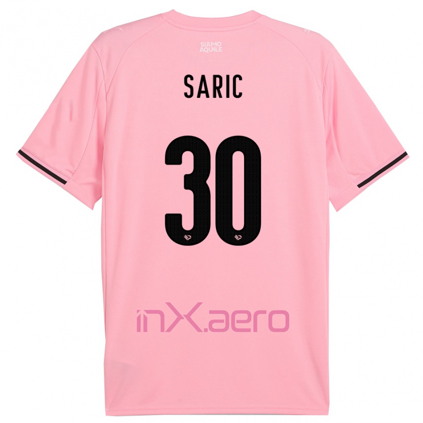 גברים כדורגל Dario Saric #30 ורוד שחור ג'רזי ביתית 2025/26