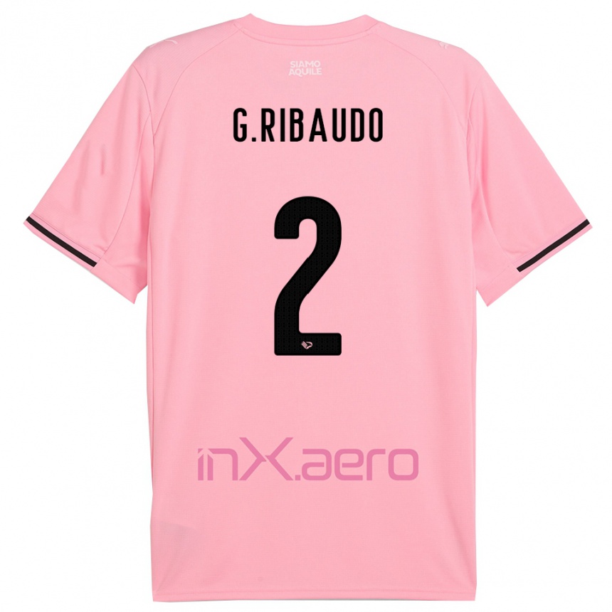 גברים כדורגל Giorgio Ribaudo #2 ורוד שחור ג'רזי ביתית 2025/26