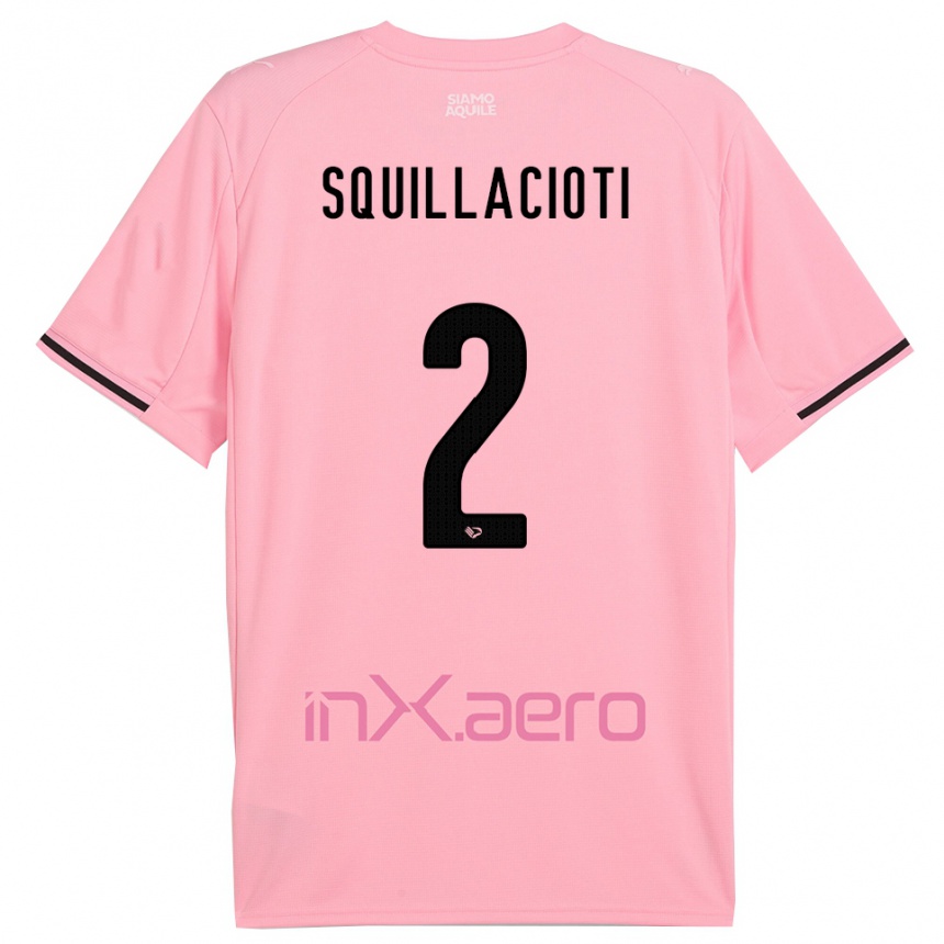 גברים כדורגל סלבטורה סקוילאצ׳וטי #2 ורוד שחור ג'רזי ביתית 2025/26