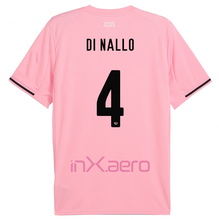 גברים כדורגל Federico Di Nallo #4 ורוד שחור ג'רזי ביתית 2025/26