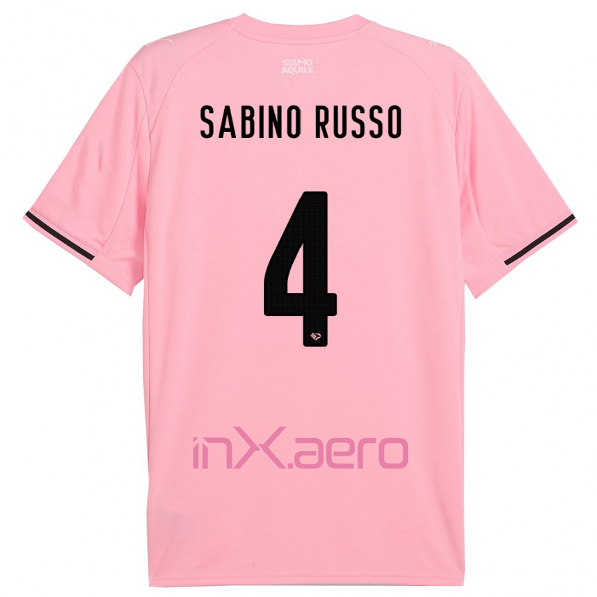 גברים כדורגל אלסנדרו סבינו רוסו #4 ורוד שחור ג'רזי ביתית 2025/26