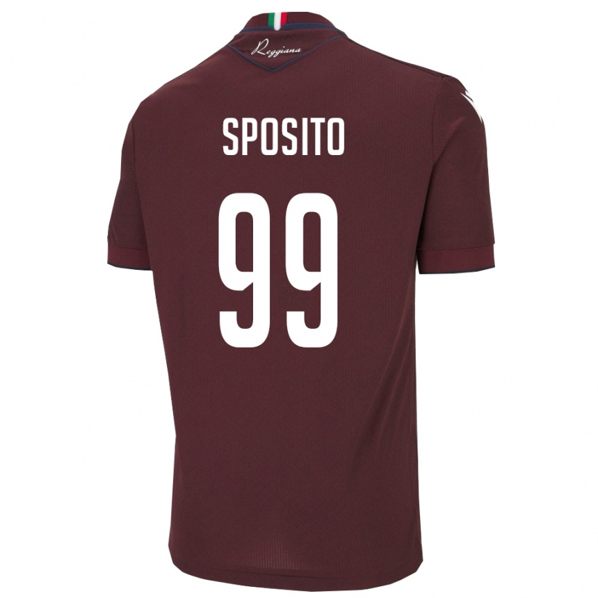 גברים כדורגל Alex Sposito #99 בורגונדי לבן ג'רזי ביתית 2025/26