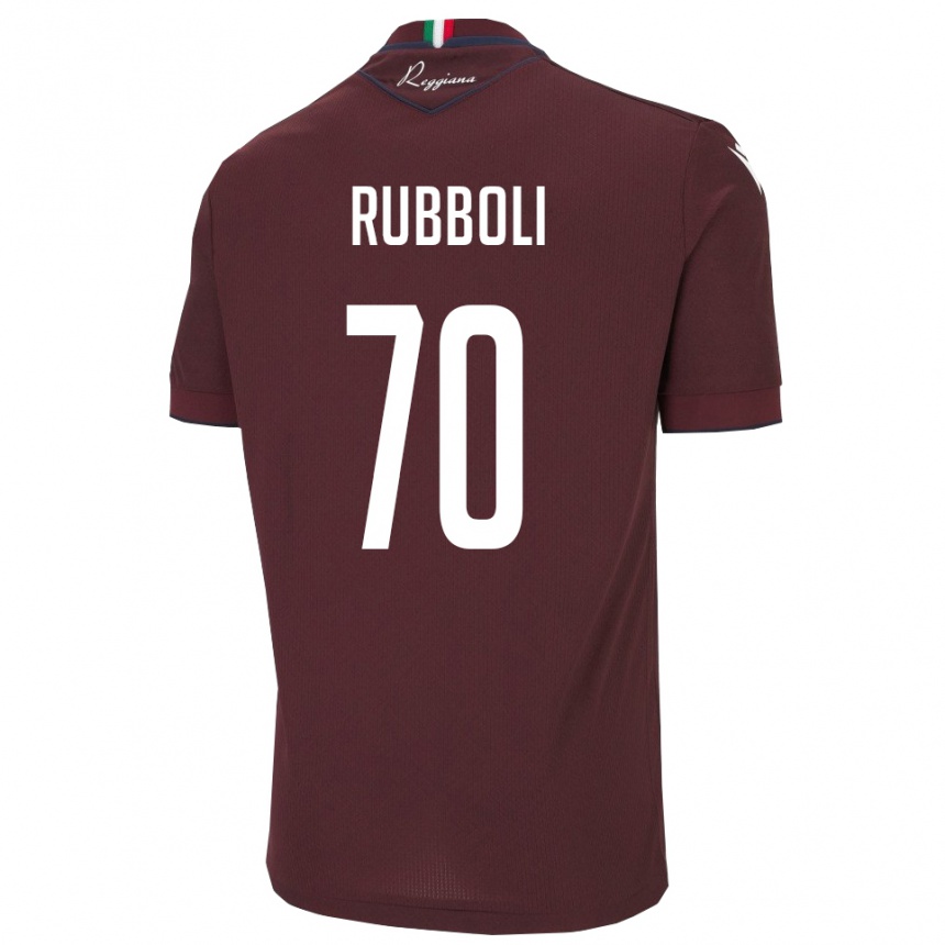 גברים כדורגל Lorenzo Rubboli #70 בורגונדי לבן ג'רזי ביתית 2025/26