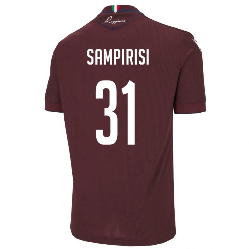 גברים כדורגל Mario Sampirisi #31 בורגונדי לבן ג'רזי ביתית 2025/26