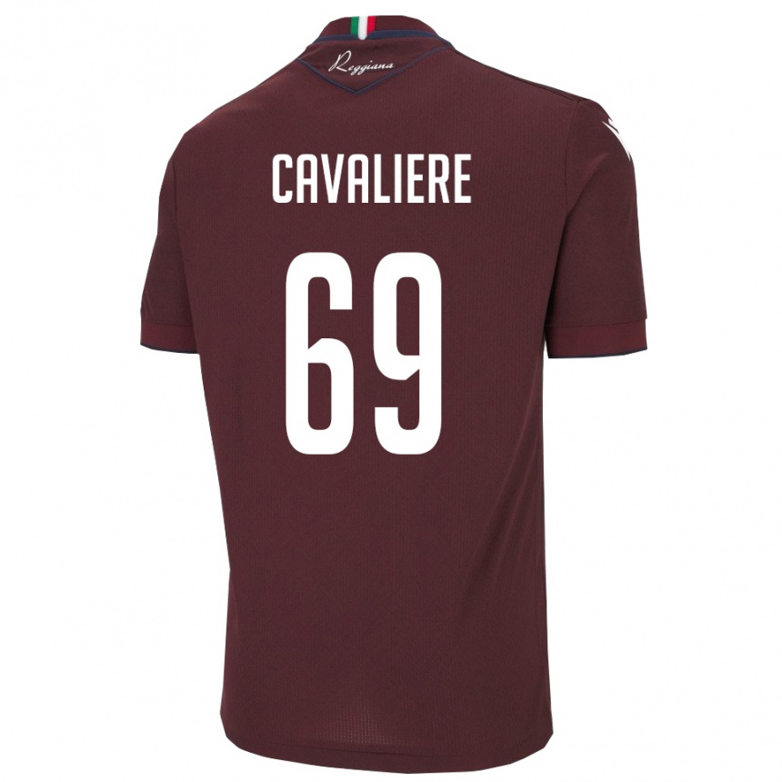 גברים כדורגל אדוארדו קבלייר #69 בורגונדי לבן ג'רזי ביתית 2025/26