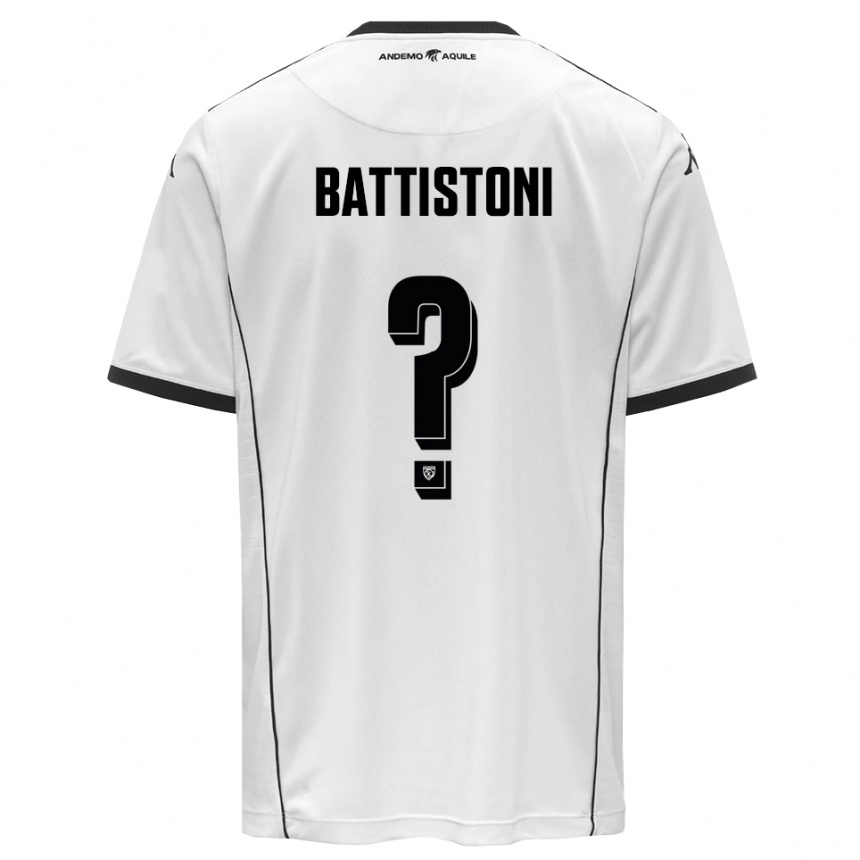 גברים כדורגל Gabriele Battistoni #0 לבן שחור ג'רזי ביתית 2025/26