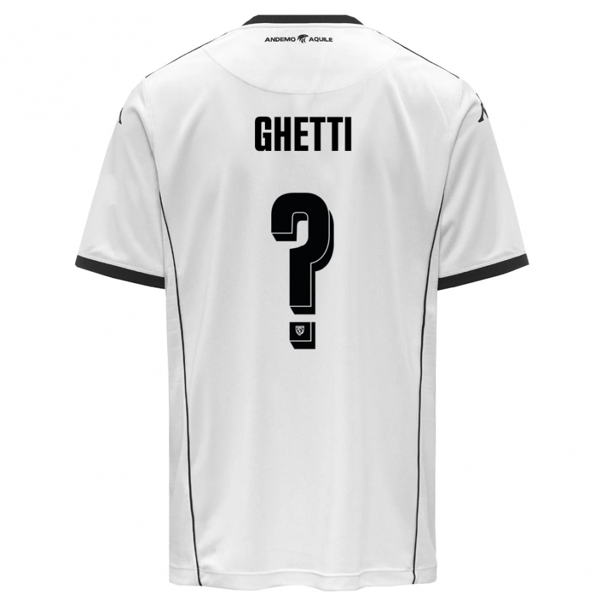 גברים כדורגל Davide Ghetti #0 לבן שחור ג'רזי ביתית 2025/26